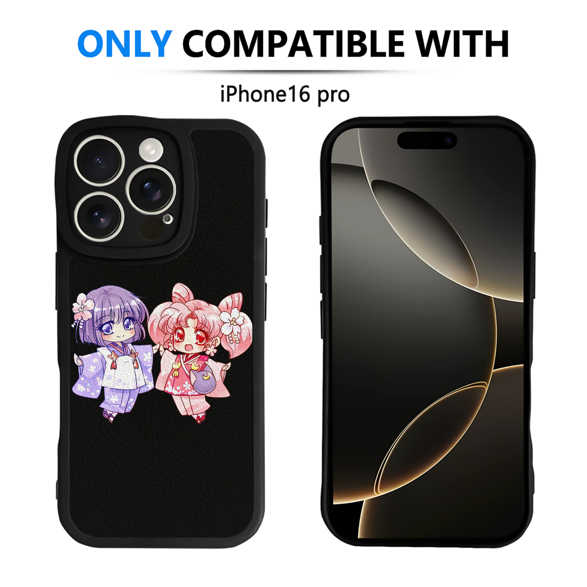 （画像用） 美少女戦士セーラームーン ちびうさ Sailor Moon Chibiusa Tsukino Usagi Small Lady Serenity 【iPhone 16シリーズ対応】シリコンスマホケース（レザー調） 材質：シリコン